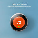 GOOGLE NEST LEARNING THERMOSTAT 3RD GEN PROGRAMMABLE SMART A0013 - MIRROR BLACK - Like New