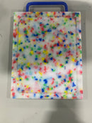 OLLIA CONFETTI RECYCLED PLASTIC CUTTING BOARD, 11" X 9" X .75" - Like New