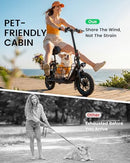 GYROOR C1S ELECTRIC SCOOTER WITH SEAT 550W MOTOR PET BASKET 19 MPH - BLACK - Like New
