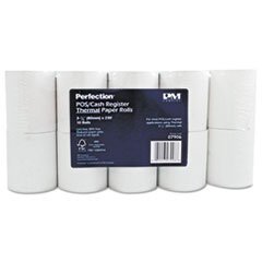 PM SINGLE PLY THERMAL CASH REGISTER/POS ROLLS, 3 1/8" X 230 FT., 10/PK WHITE - Brand New