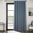 HPD Half Price Drapes Faux Linen Curtains Living Room 1 Panel - Reverie Blue - Like New