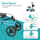 ELENKER KNEE SCOOTER ECONOMY KNEE WALKER DUAL BRAKING SYSTEM, EK-B00597B9 - BLUE - Like New