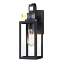 Pia Ricco Motion Sensor Outdoor Wall Lantern Matte Black Clear Glass - Black - Brand New