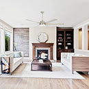 PARROT UNCLE 65" NICKEL ALUMINUM 6-BLADE LED CEILING FAN - BRUSHED NICKEL - Like New