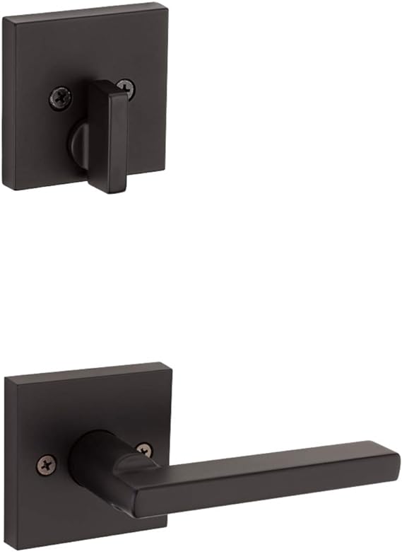 Kwikset San Clemente Front Door Lock Handle and Deadbolt Set - Matte Black Like New