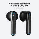 Tribit 5.2 Earbuds Qualcomm QCC3040 FlyBuds C2 True Wireless Headphones - Black - Like New