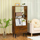 LELELINKY Open Bookshelf 3 Tier Mid Century Modern Book Shelf with Drawer- Brown - Brand New