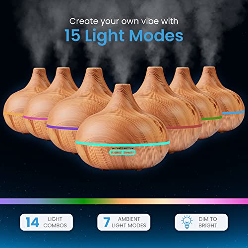 GENERIC ULTIMATE ESSENTIAL OIL DIFFUSER & OILS MODERN TIMER AMBIENT LIGHT - Like New