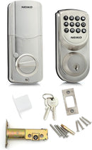 Neiko 52909A Keyless Electronic Deadbolt, 2 Keys Included - Brushed Silver Like New