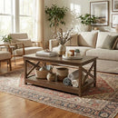 Rainbow Sophia Coffee Table, 2-Tier Storage, 40" B08ML5W8DZ - White Oak - Brand New