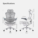 SIHOO DORO C300 PRO ERGONOMIC OFFICE CHAIR WITH ULTRA-SOFT 6D C300-M102 - GRAY - Like New