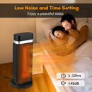 2-1500W PORTABLE SPACE HEATER REMOTE CONTROL 90°OSCILLATION CERAMIC - BLACK - Like New