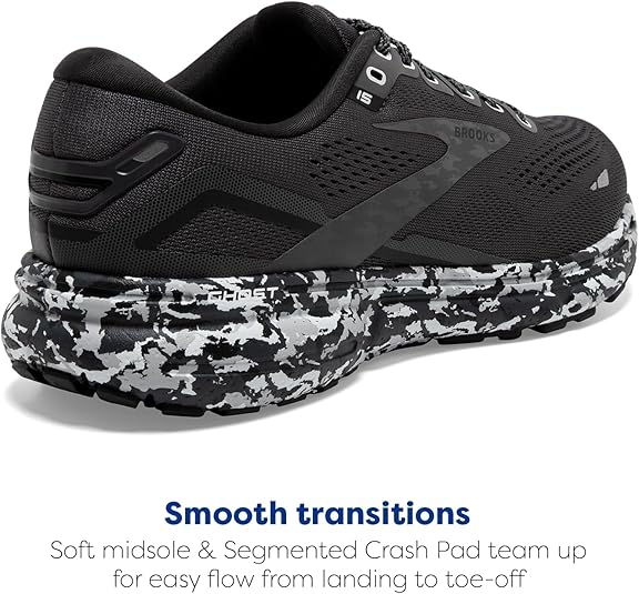 BROOKS WOMEN'S GHOST 15 RUNNING SHOE - SIZE 7.5 US, 5.5 UK - Ebony/Black/Oyster - Like New