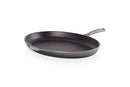 LE CREUSET ENAMELED CAST-IRON 15.75 INCH OVAL SKILLET L20173A-407F - OYSTER - Like New