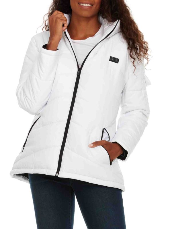 HELIOS WOMEN PAFFUTO HEATED JACKET - SIZE: WOMEN L - WHITE - Like New