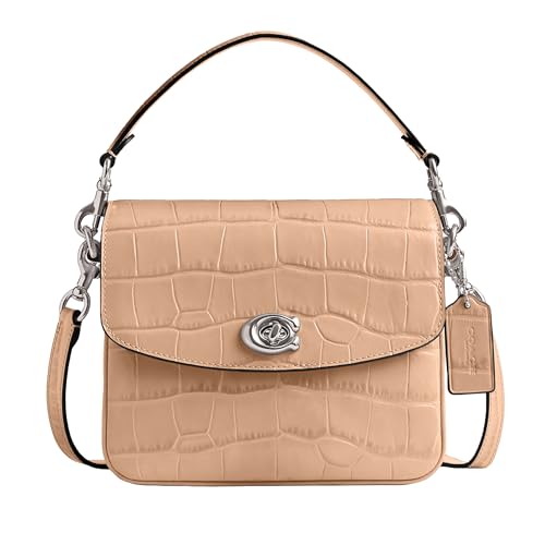 Coach Women's Embossed Croc Cassie Crossbody 19 Bag Buff - Like New