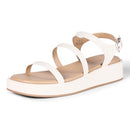 AEWM84666S25 Amazon Essentials Women's Strappy Flatform Sandals, Off-White, 6 - Like New