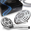 AQUADANCE HIGH PRESSURE 6-INCH / 6-SETTING PREMIUM RAIN SHOWER HEAD - SILVER - Like New