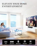 JIERBEN SOUND BAR WITH OPTICAL/AUX/HD ARC SURROUND SOUND SS02 - BLACK - Like New
