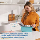 ECR4KIDS SCOOP FRONT STORAGE BIN MULTIPURPOSE ORGANIZATION 20-PIECE - SEAFOAM - Like New