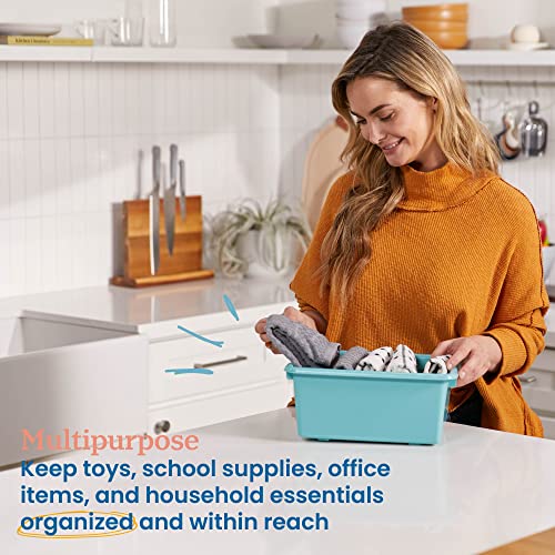 ECR4KIDS SCOOP FRONT STORAGE BIN MULTIPURPOSE ORGANIZATION 20-PIECE - SEAFOAM - Like New