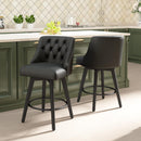 ERDORU COUNTER HEIGHT SWIVEL BAR STOOLS SET OF 2, 26" H SEAT, 2-F880-PL1959-BLK - Like New