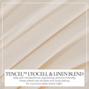 TENCEL KING SIZE MAGDALENA TENCEL LYOCELL & LINEN BLEND SHEET SET - IVORY - Like New