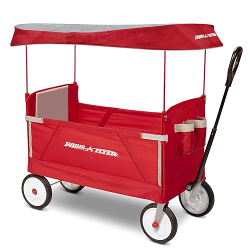 RADIO FLYER FOLDABLE WAGON KIDS ROLLING CART BABY STROLLER BEACH CART - RED - Brand New