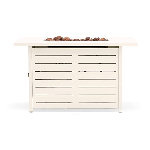 ROYAL GARDEN PROPANE FIRE PIT, 42" RECTANGULAR, TM22RTFTCRM - CREAM - Like New