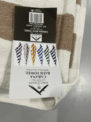 NOBLE HOUSE CABANA BATH TOWEL, 80/20 COTTON, 36 IN. BY 66 IN - BROWN-WHITE - Brand New
