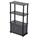 HOME BASICS 4 TIER SHELF ORGANIZER WITH CABINET CONTEMPORARY - GREY - Like New