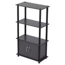 HOME BASICS 4 TIER SHELF ORGANIZER WITH CABINET CONTEMPORARY - - Scratch & Dent