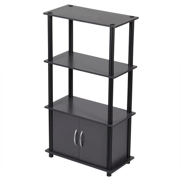 HOME BASICS 4 TIER SHELF ORGANIZER WITH CABINET CONTEMPORARY - - Scratch & Dent