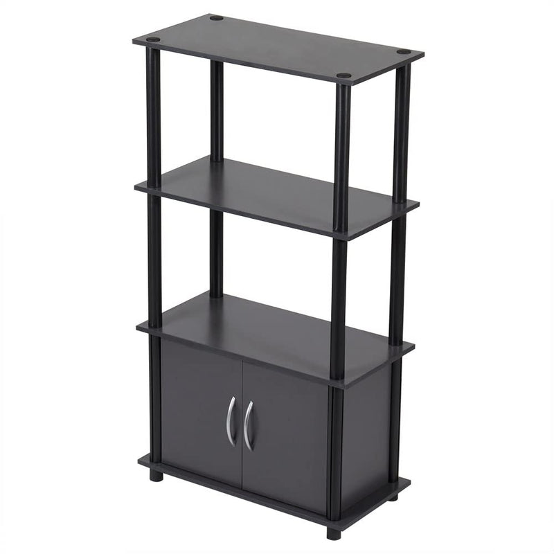 HOME BASICS 4 TIER SHELF ORGANIZER WITH CABINET CONTEMPORARY - - Scratch & Dent