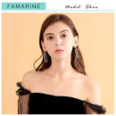 FAMARINE RECTANGLE GEOMETRIC DROP DANGLE EARRINGS WOMEN FASHION PROM JEWELRY - Brand New