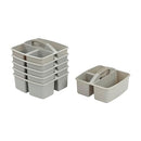 ECR4Kids 3-Compartment Small Storage Caddy Organizer 6-Pack Grey - Brand New