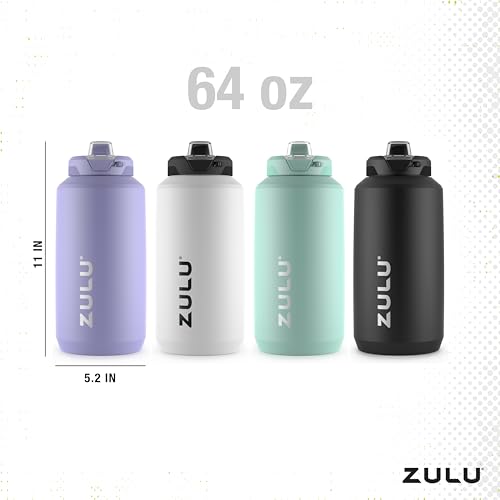 ZULU GOALS VACUUM TRIPLE 64 OUNCES STAINLESS STEEL WATER BOTTLE - BLACK - Like New