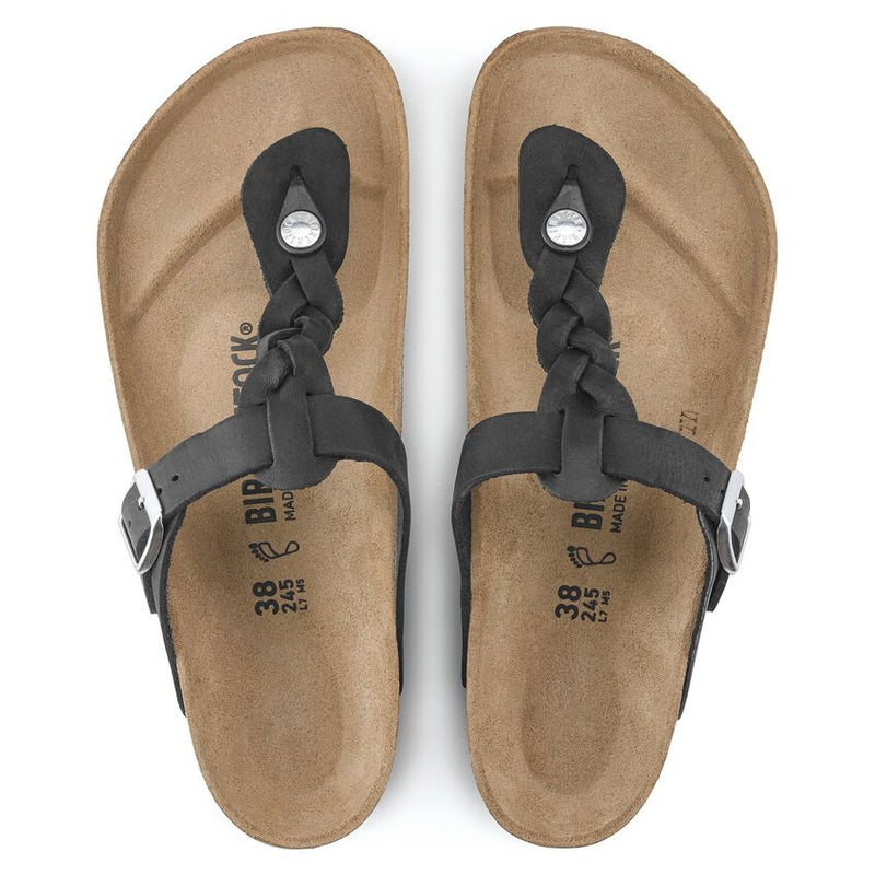 BIRKENSTOCK GIZEH BRAID WOMEN'S REGULAR FIT - SIZE: MEN 4 WOMEN 6 - BLACK - Brand New