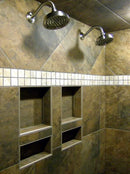 Zigzag Easy Installation Waterproof Double Recessed Shower Shelves Niche - Like New