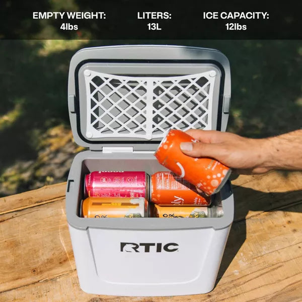 RTIC SMALL COOLER 8 QUART ICE CHEST 12 CAN CAPACITY - WHITE AND GRAY - Like New