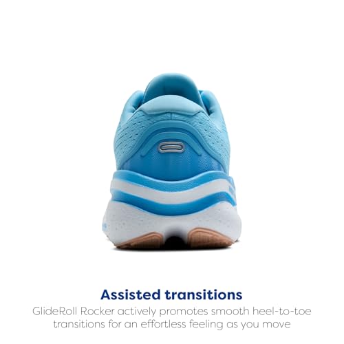 BROOKS WOMEN’S GHOST MAX 2 NEUTRAL SHOE - BALTIC SEA/BONNIE BLUE/PEACH - 10 - Like New