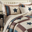 ELKANE Cotton King Bedding Quilt Sets - 3 Pieces Reversible (Star Plaid) - Brand New