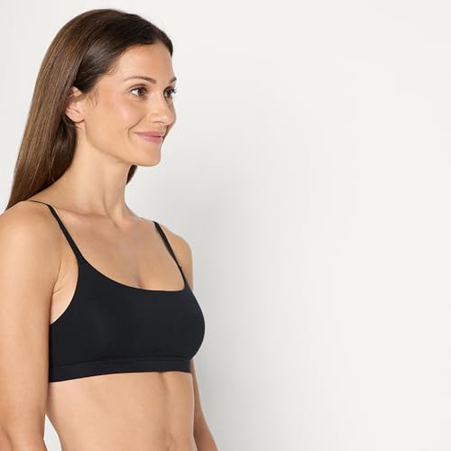 AMAZON ESSENTIALS WOMENS COTTON JERSEY BRALETTE SIZE 2XL BLACK/WHITE - Like New