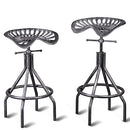 BOKKOLIK Set of 2 Industrial Bar Stools Metal Tractor Seat Bar Stool 24.6-30.5" - Like New