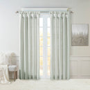 MADISON PARK LILLIAN TWISTED TAB LIGHT FILTERING LINED CURTAIN - LIGHT BLUE - Like New