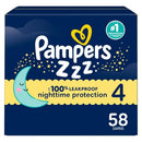 Pampers ZZZ Overnight Diapers Size 4 22-37 lbs 58 Count - B07DC8BNX2 - Brand New