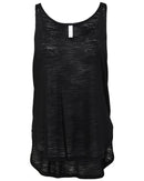 B8802 Bella Canvas Ladies Flowy Side Slit Tank Solid Black Slub S Like New