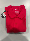 JUMP START MEN'S MODERN FIT LONG SLEEVE POLO SHIRT - SIZE: L - RED - Brand New