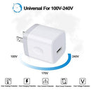 HOPEPOW USB Plug Wall Adapter iPhone 1A/5V Single Port Phone Wall - 3 Pack White - Brand New