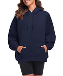 FKEEP OVERSIZE HOODIES WOMEN FLEECE CREWNECK, NAVY BLUE, SIZE: WOMEN S - Brand New